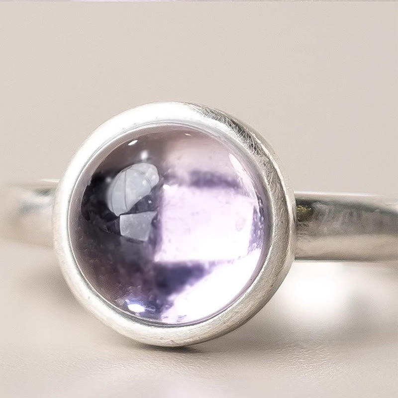 Bague d'équilibre réglable en argent sterling 925 et améthyste naturelle de Buddha Stones