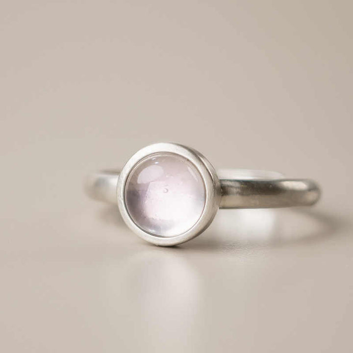 Bague ajustable en argent sterling 925 et cristal rose avec Buddha Stones