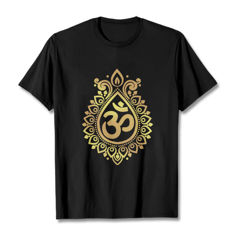 T-shirt Buddha Stones Goutte d'eau Motif OM - Noir - 2XL - image 0