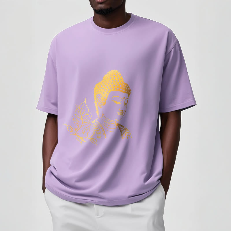 T- Buddha Stones Feuilles Dorées Méditation Bouddha T-shirt - image 17