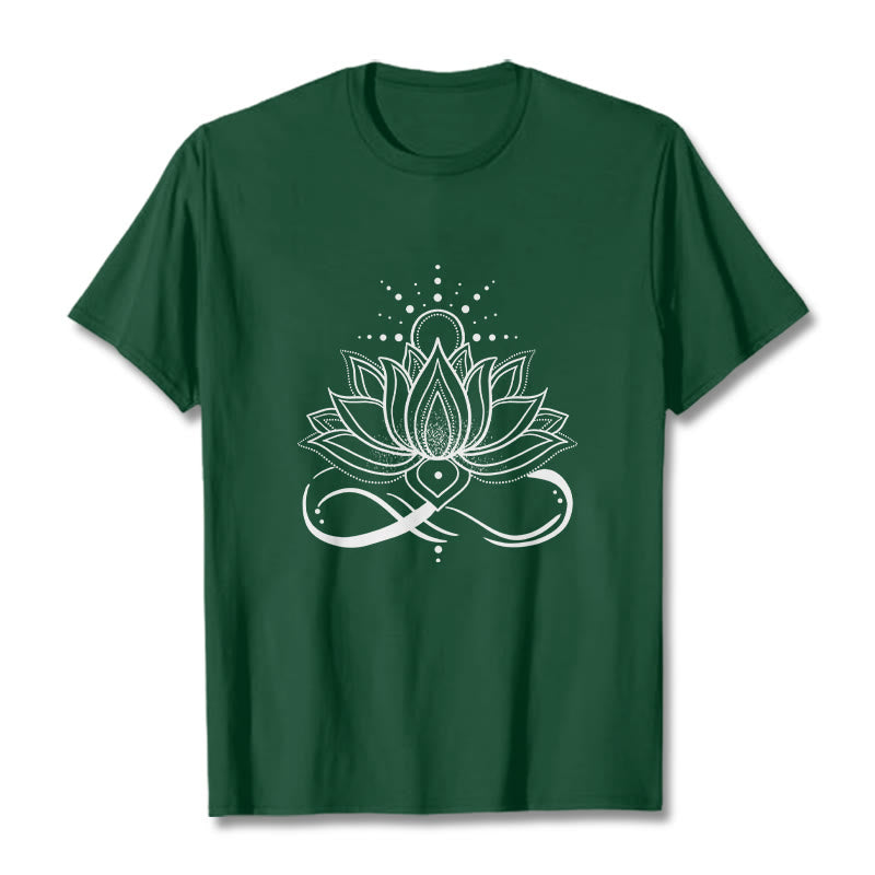 T-shirt avec motif Buddha Stones, fleur de lotus et soleil - Vert forêt - 2XL - image 0