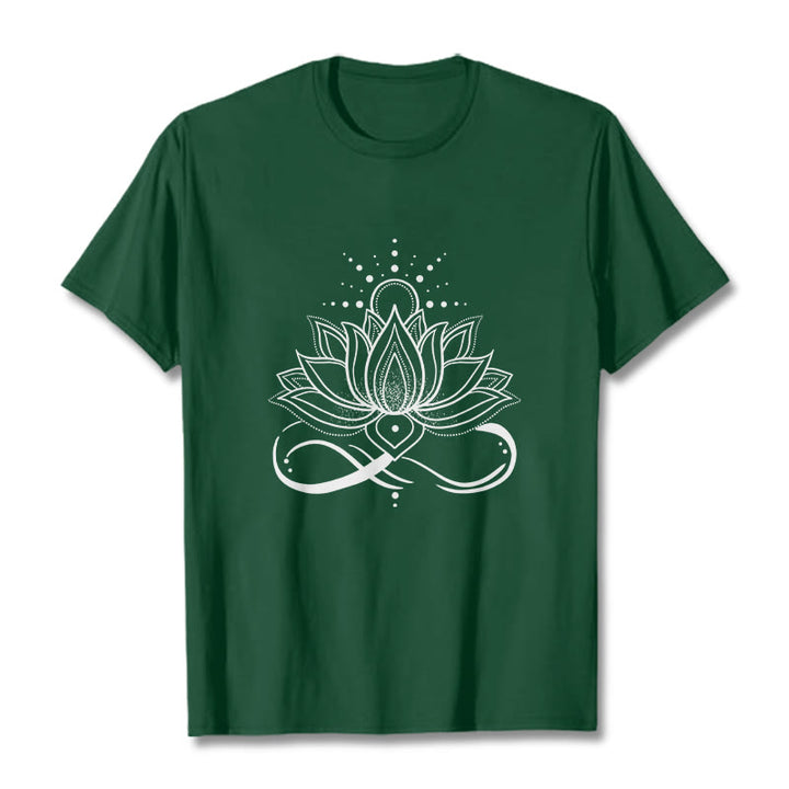 T-shirt avec motif Buddha Stones, fleur de lotus et soleil - Vert forêt - 2XL - image 0