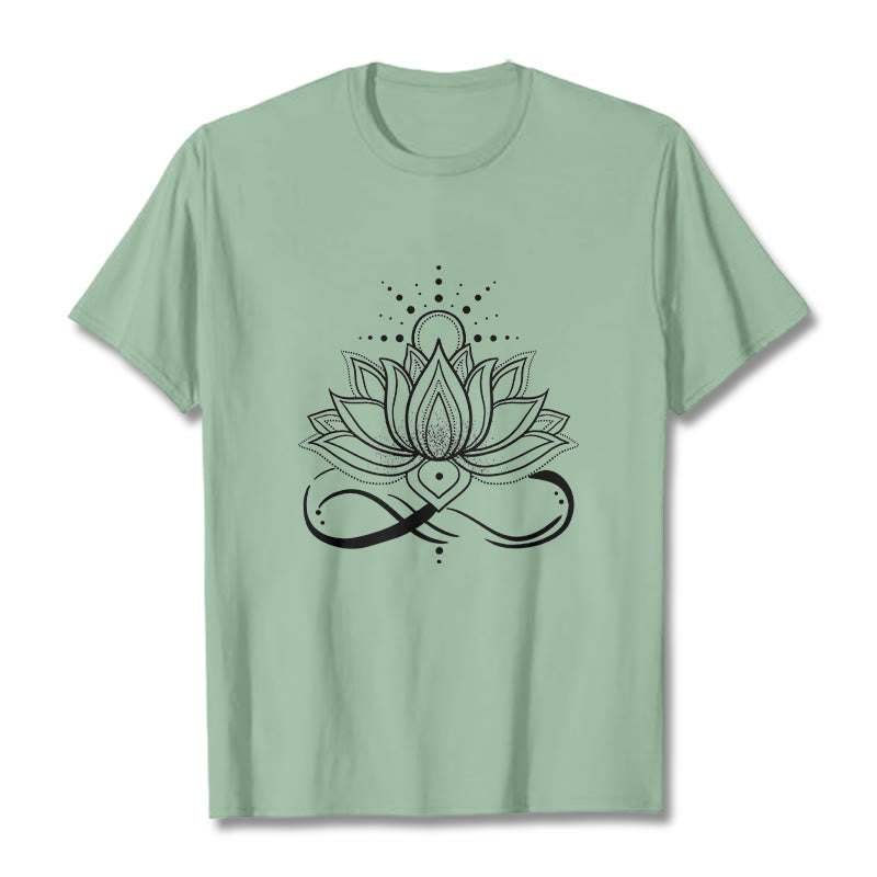 T-shirt avec motif Buddha Stones, fleur de lotus et soleil - Vert pâle - 2XL - image 14