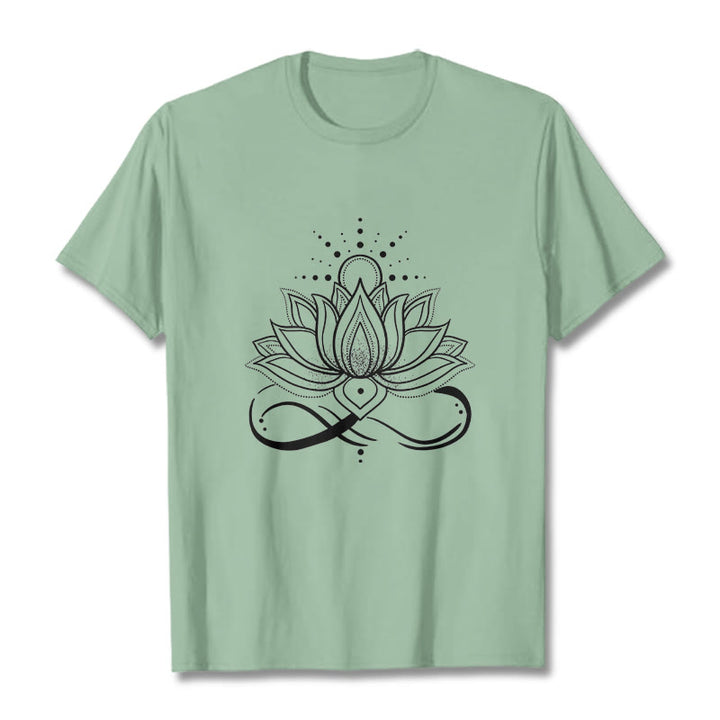 T-shirt avec motif Buddha Stones, fleur de lotus et soleil - Vert pâle - 2XL - image 14