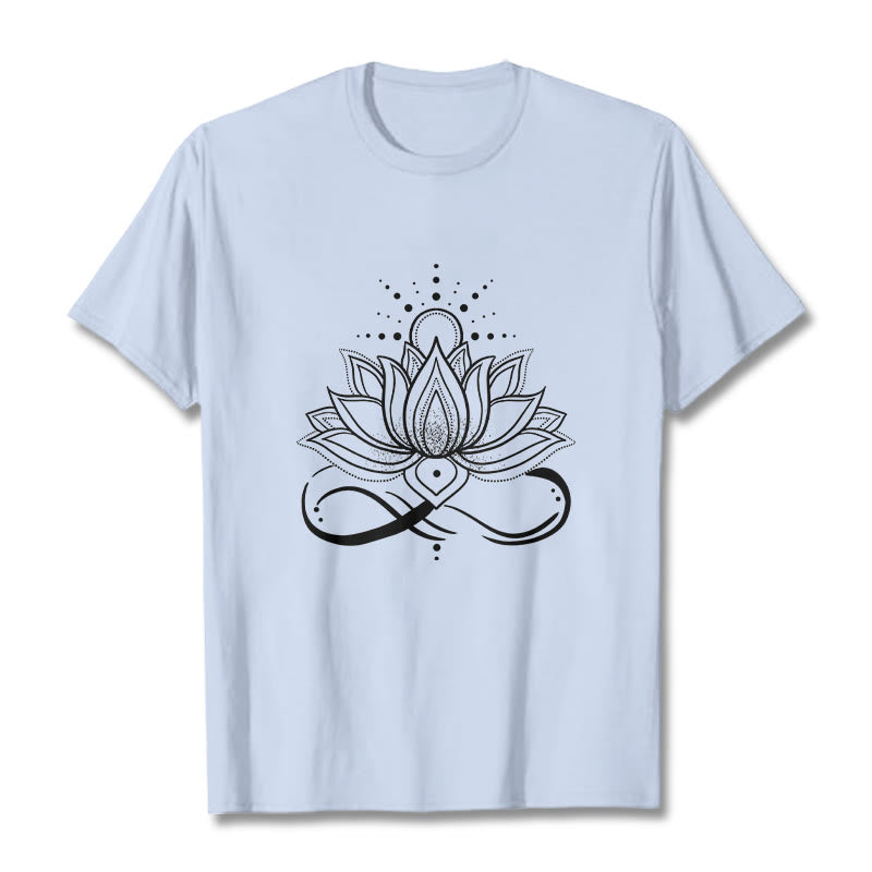 T-shirt avec motif Buddha Stones, fleur de lotus et soleil - Cyan clair - 2XL - image 18