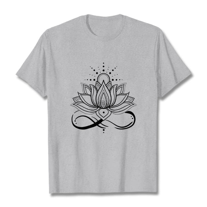 T-shirt avec motif Buddha Stones, fleur de lotus et soleil - Gris clair - 2XL - image 19