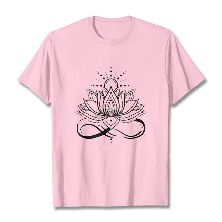 T-shirt avec motif Buddha Stones, fleur de lotus et soleil - Rose clair - 2XL - image 12