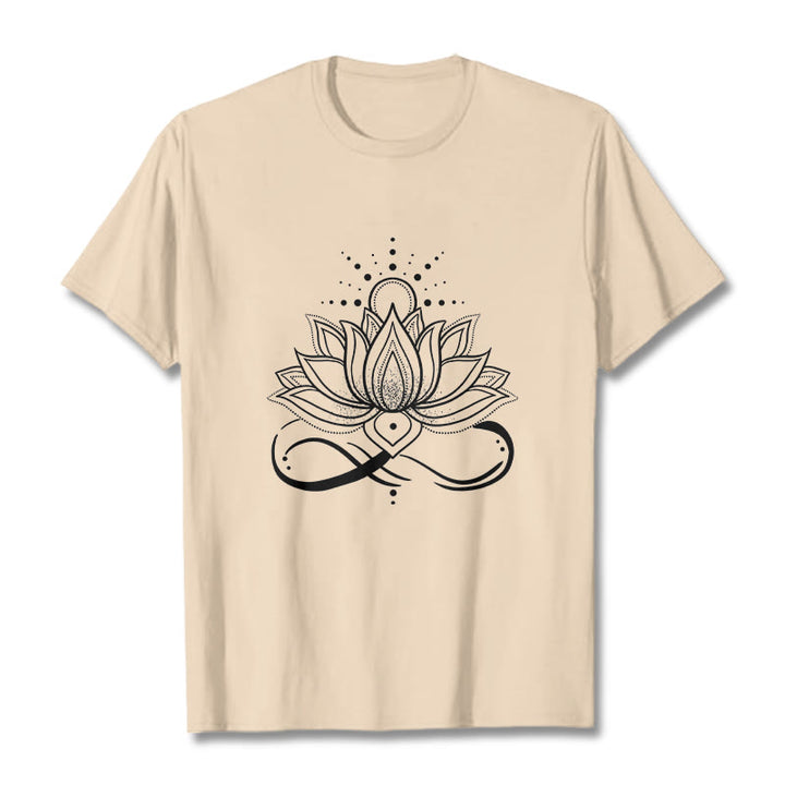 T-shirt avec motif Buddha Stones, fleur de lotus et soleil - Bisque - 2XL - image 10