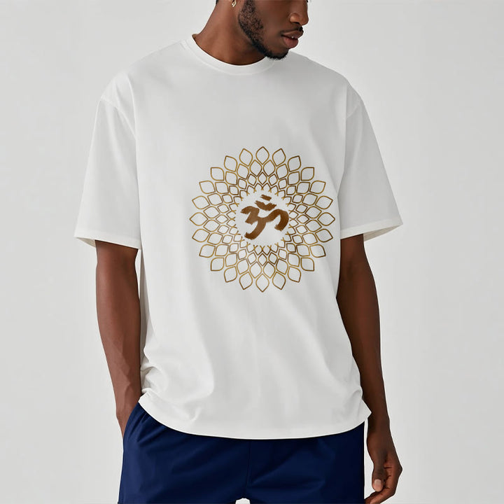 T-shirt avec motif losange et Buddha Stones et OM - image 1