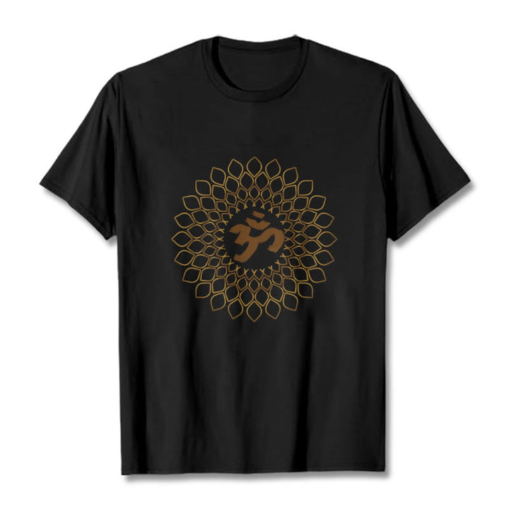 T-shirt avec motif losange et Buddha Stones et OM - Noir - 2XL - image 4