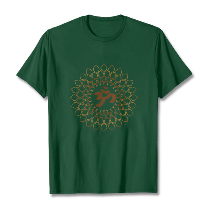 T-shirt avec motif losange et Buddha Stones et OM - Vert forêt - 2XL - image 10