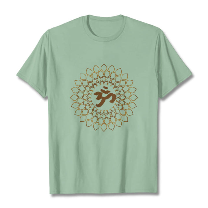 T-shirt avec motif losange et Buddha Stones et OM - Vert pâle - 2XL - image 14