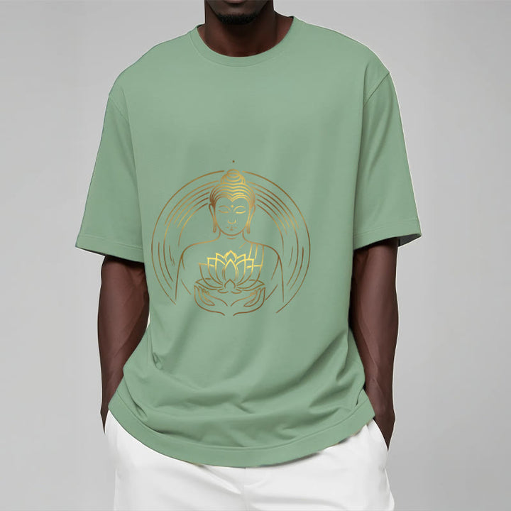 T-shirt Bouddha doré tenant une fleur de lotus Buddha Stones - image 15