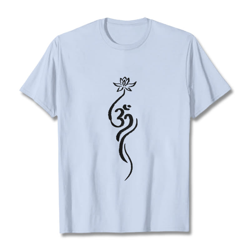 T-shirt avec motif Buddha Stones et fleur de lotus Om - Cyan clair - 2XL - image 18