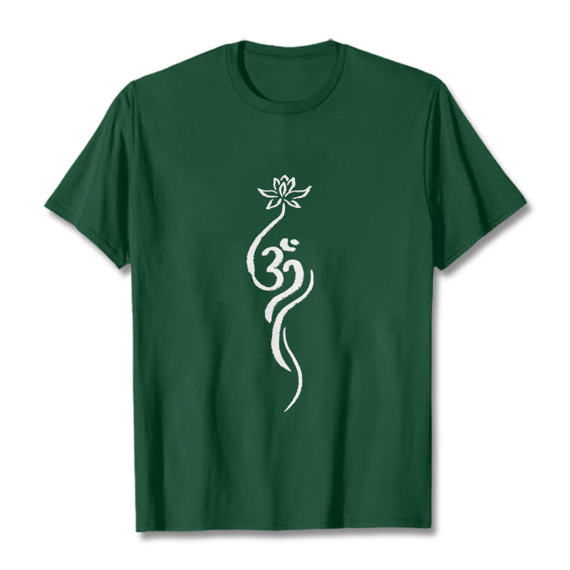 T-shirt avec motif Buddha Stones et fleur de lotus Om - Vert forêt - 2XL - image 10