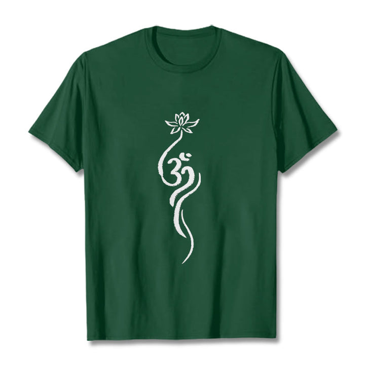 T-shirt avec motif Buddha Stones et fleur de lotus Om - Vert forêt - 2XL - image 10