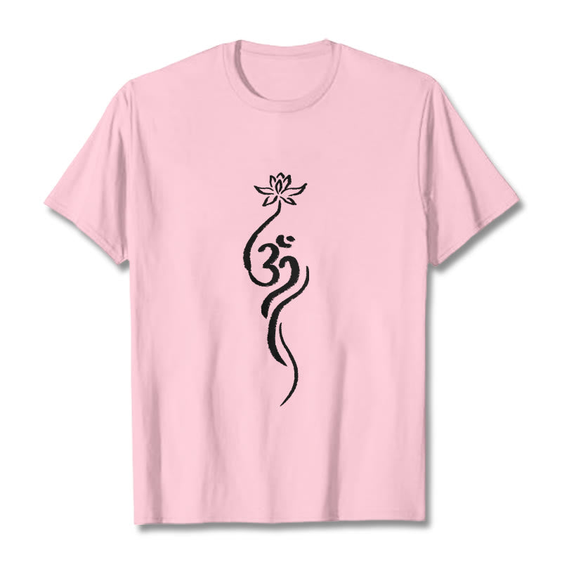 T-shirt avec motif Buddha Stones et fleur de lotus Om - Rose clair - 2XL - image 12
