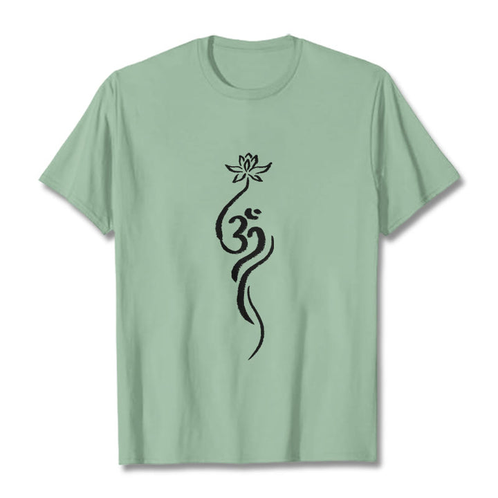 T-shirt avec motif Buddha Stones et fleur de lotus Om - Vert pâle - 2XL - image 14