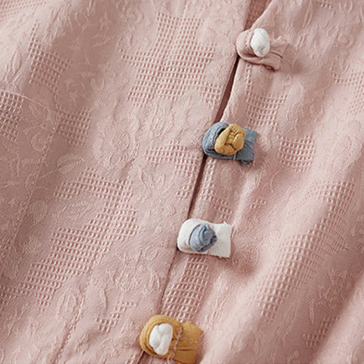Chemise femme à manches courtes, manches courtes, motif floral coloré et grenouille , Buddha Stones - image 7