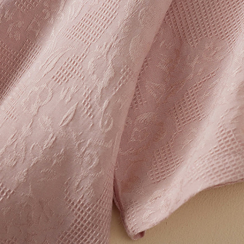 Chemise décontractée en coton et lin pour femme, motif grenouille coloré, motif fleurs et Buddha Stones , à manches mi-longues - image 10