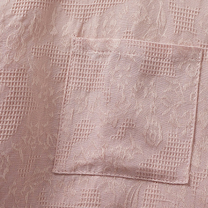 Chemise décontractée en coton et lin pour femme, motif grenouille coloré, motif fleurs et Buddha Stones , à manches mi-longues - image 9