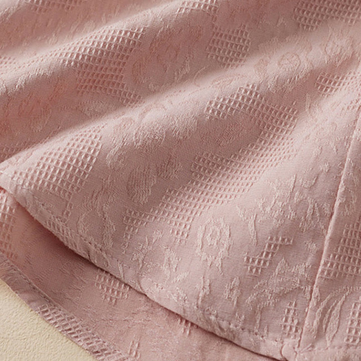 Chemise décontractée en coton et lin pour femme, motif grenouille coloré, motif fleurs et Buddha Stones , à manches mi-longues - image 11