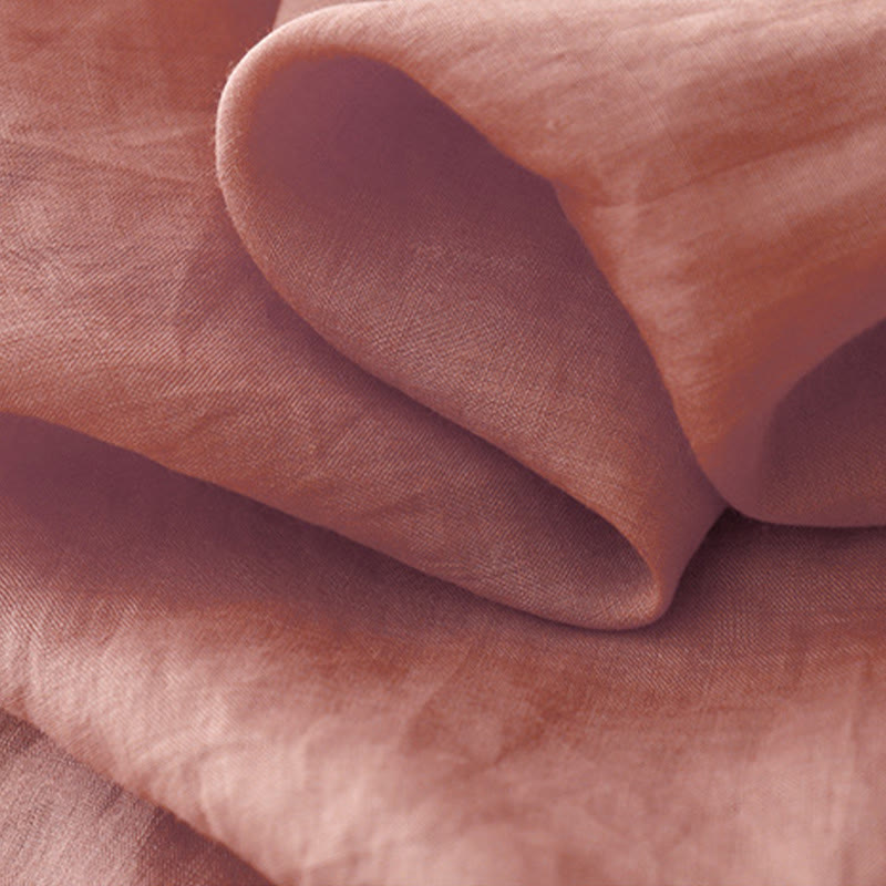 Chemise à manches courtes en coton pour femme, ornée de broderies artistiques en couleurs pures avec Buddha Stones et boutons sur le devant - image 7