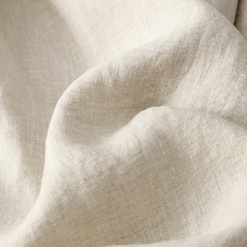 Pantalon décontracté à jambes larges en coton et lin pour femme, couleur unie, avec cordon de serrage, longueur 7-8, avec poches , Buddha Stones printemps - image 16