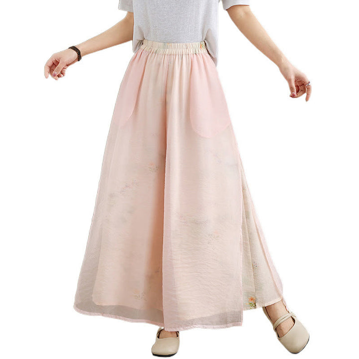 Pantalon large en coton avec poches pour femme, imprimé vintage Buddha Stones, motif végétal, double épaisseur - image 18