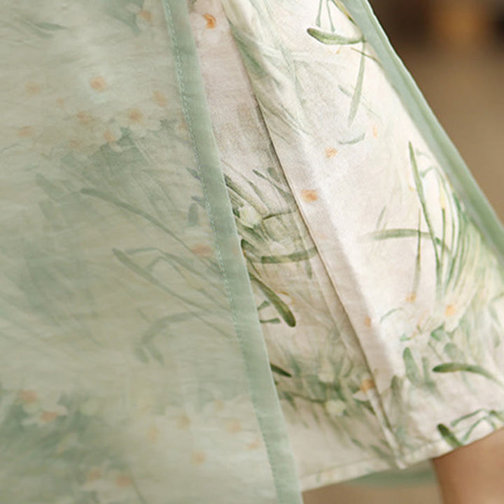 Pantalon large en coton avec poches pour femme, imprimé vintage Buddha Stones, motif végétal, double épaisseur - image 9