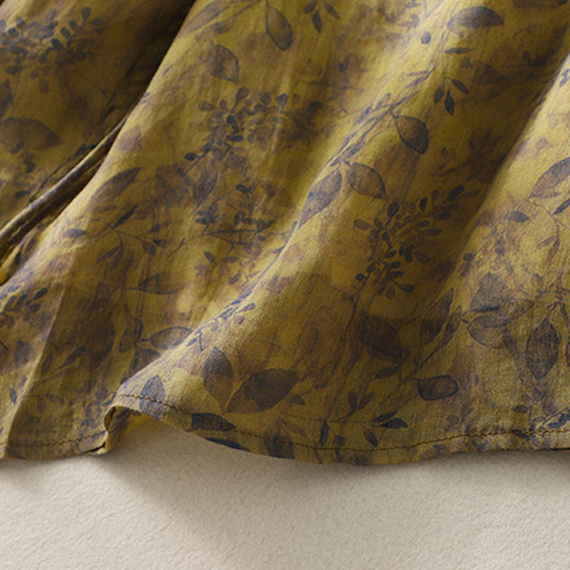 Chemise femme en coton et lin à manches trois-quarts avec broderie de Buddha Stones - image 18