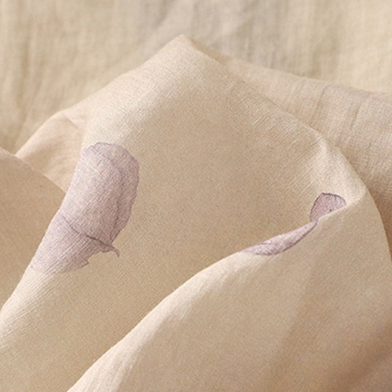 Chemise femme en coton et lin à manches trois-quarts avec broderie de Buddha Stones - image 12