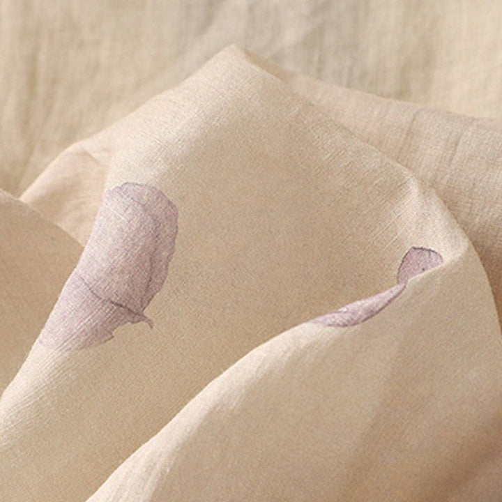 Chemise femme en coton et lin à manches trois-quarts avec broderie de Buddha Stones - image 12