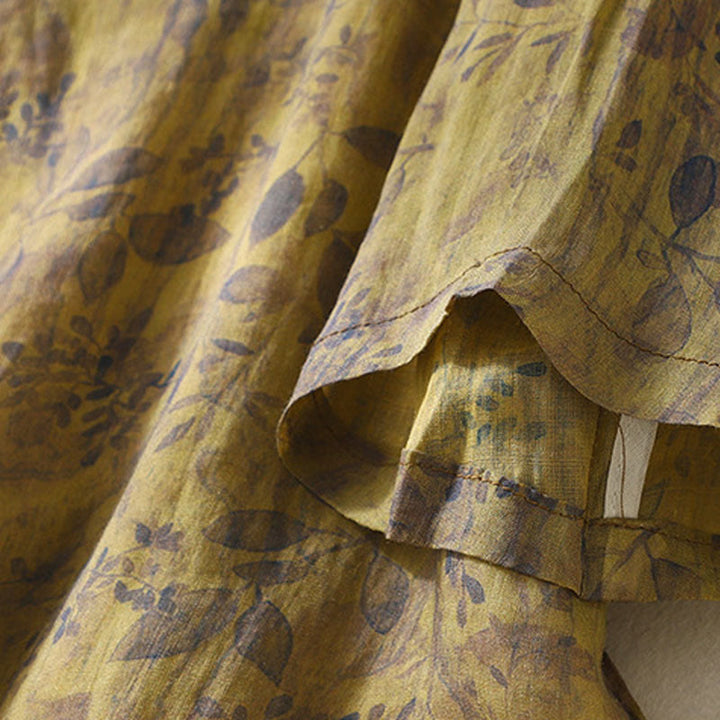 Chemise femme en coton et lin à manches trois-quarts avec broderie de Buddha Stones - image 16