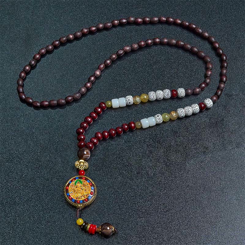 Buddha Stones tibétaines, perles en bois faites à la main, Om Mani Padme Hum Samantabhadra Bodhisattva, pendentif de collier de pureté - image 9