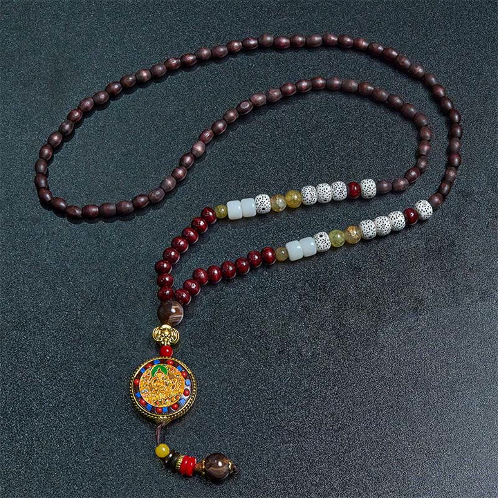 Buddha Stones tibétaines, perles en bois faites à la main, Om Mani Padme Hum Samantabhadra Bodhisattva, pendentif de collier de pureté - image 9