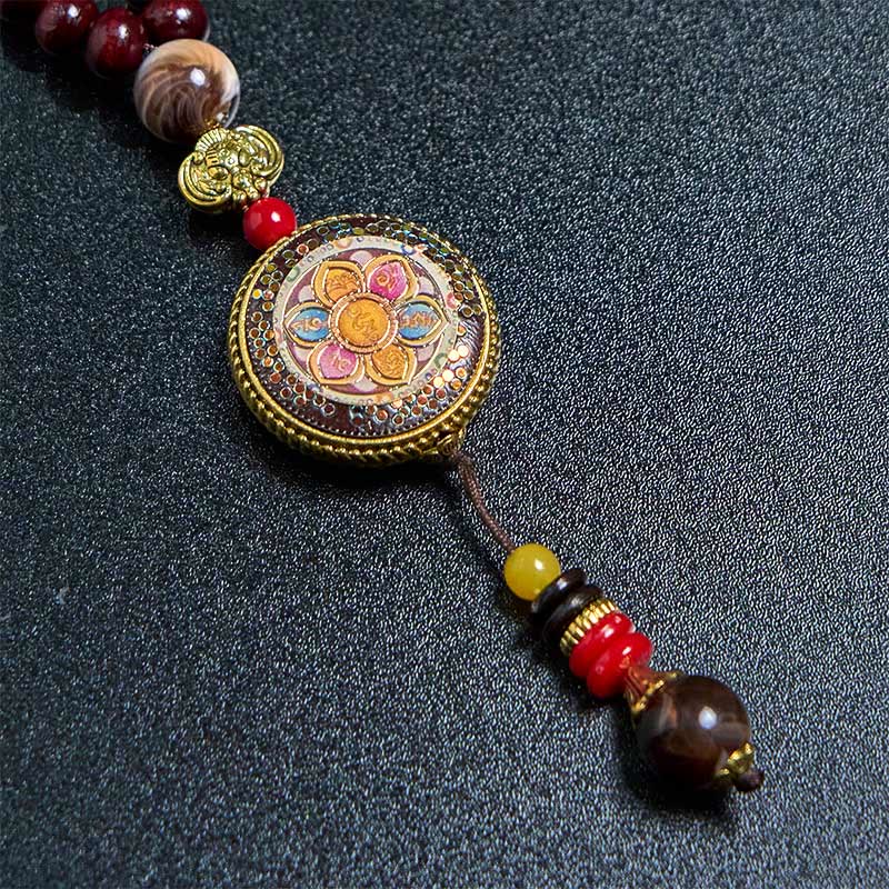 Buddha Stones tibétaines, perles en bois faites à la main, Om Mani Padme Hum Samantabhadra Bodhisattva, pendentif de collier de pureté - image 14