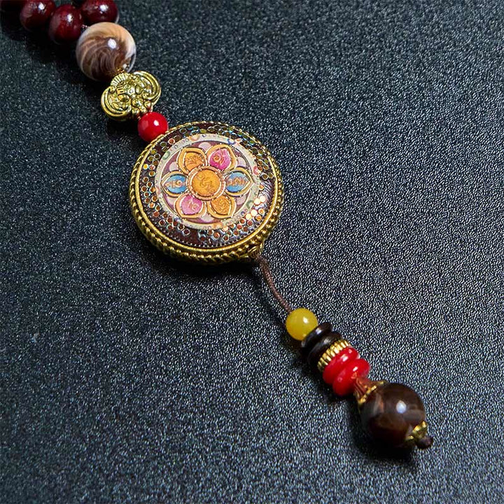 Buddha Stones tibétaines, perles en bois faites à la main, Om Mani Padme Hum Samantabhadra Bodhisattva, pendentif de collier de pureté - image 14