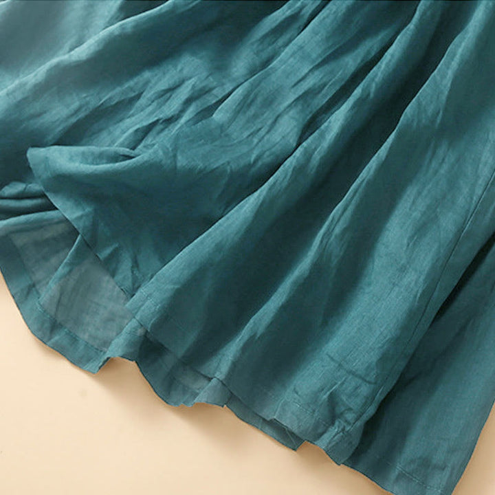 Jupe femme unie à lacets et taille élastique avec poches Buddha Stones - image 8