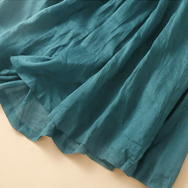 Jupe femme unie à lacets et taille élastique avec poches Buddha Stones - image 8