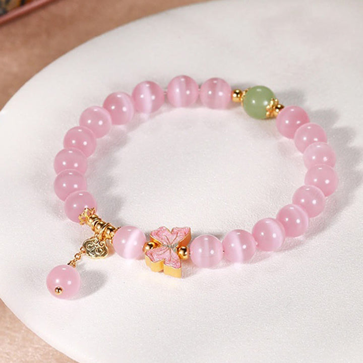 Bracelet de paix en argent sterling 925 avec pendentif papillon en jade Hetian œil de chat et Buddha Stones