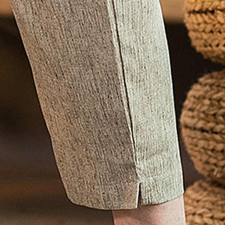 Pantalon décontracté en coton et lin avec cordon de serrage et poches pour homme, couleur unie, motif Buddha Stones - image 17