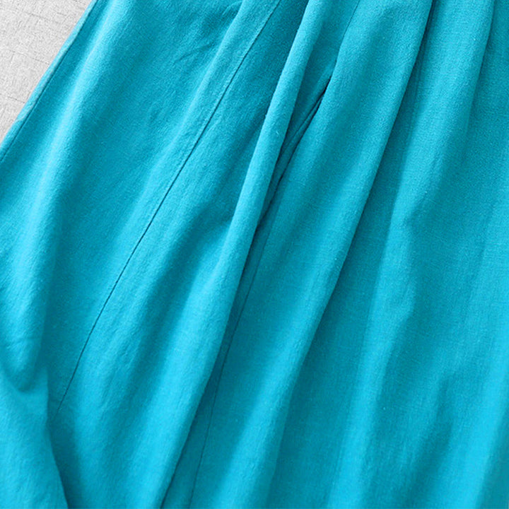 Pantalon sarouel décontracté en coton et lin pour femme avec poches, longueur 7-8, Buddha Stones - image 16