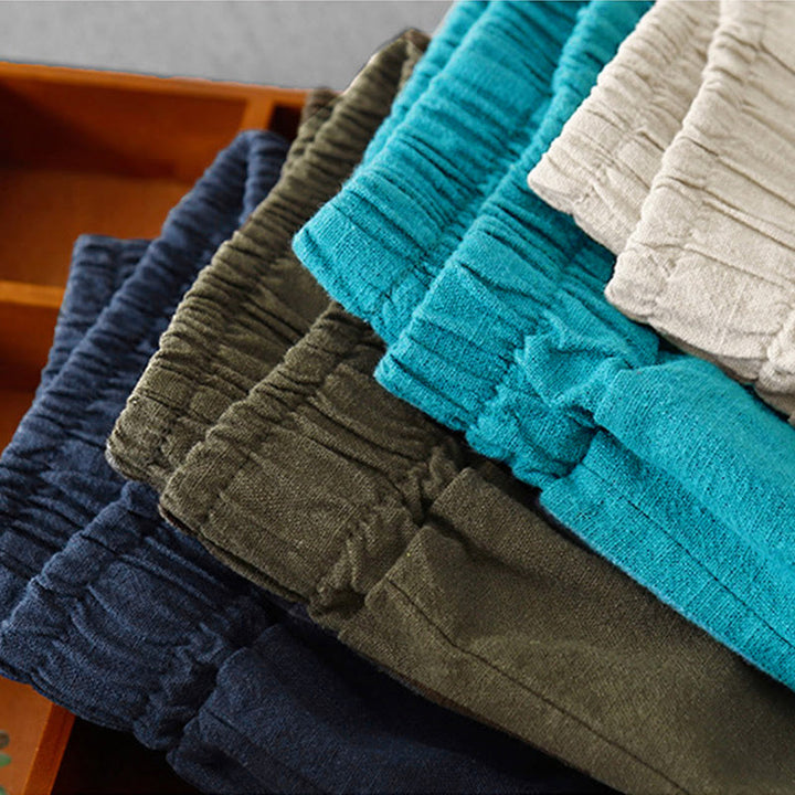 Pantalon sarouel décontracté en coton et lin pour femme avec poches, longueur 7-8, Buddha Stones - image 34