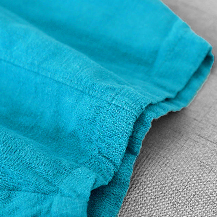 Pantalon sarouel décontracté en coton et lin pour femme avec poches, longueur 7-8, Buddha Stones