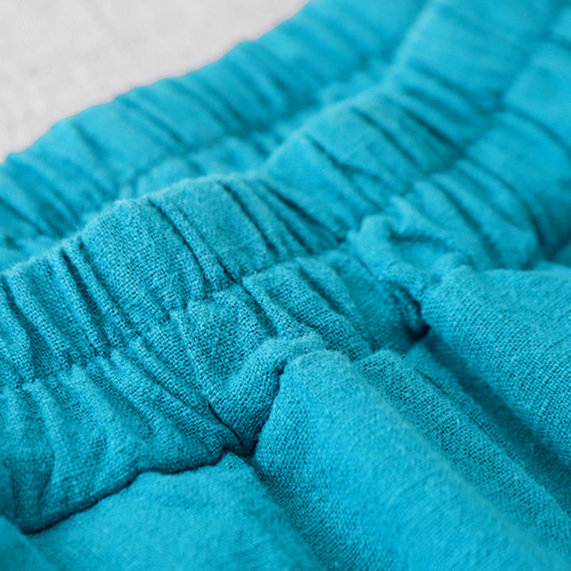 Pantalon sarouel décontracté en coton et lin pour femme avec poches, longueur 7-8, Buddha Stones - image 13