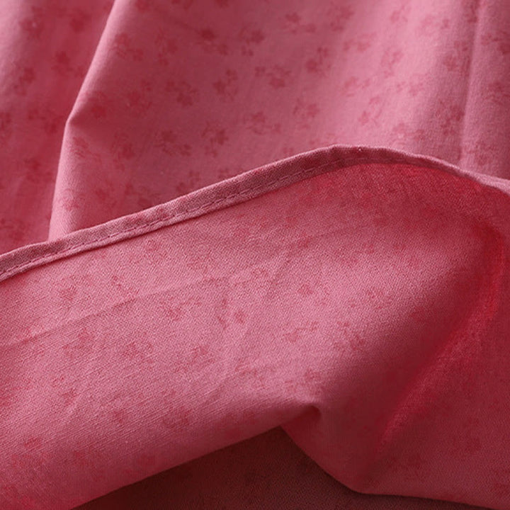 Robe mi-longue décontractée en coton et lin avec poches et boutons, style Buddha Stones, couleur unie, col ras du cou, manches courtes