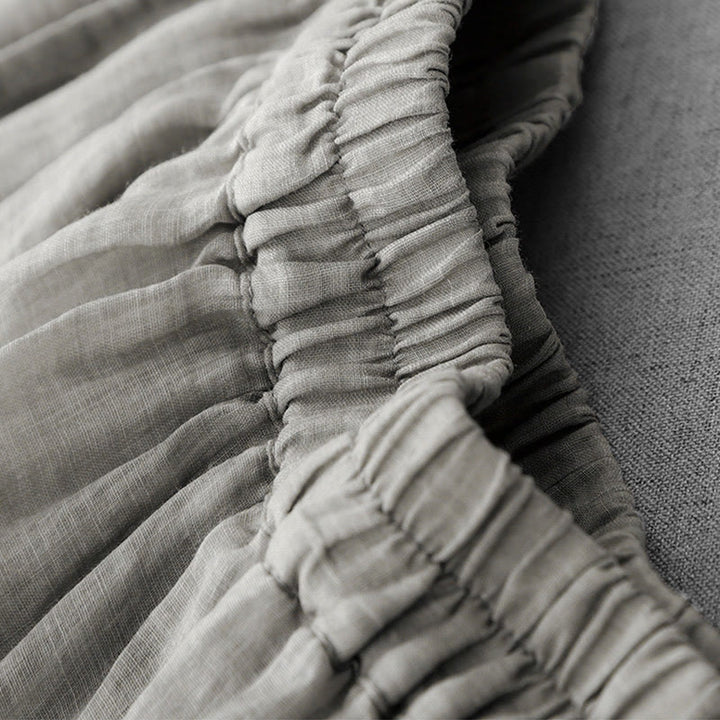 Pantalon court ample en coton avec poches pour femme, motif Buddha Stones , couleur unie, broderie en dentelle - image 10