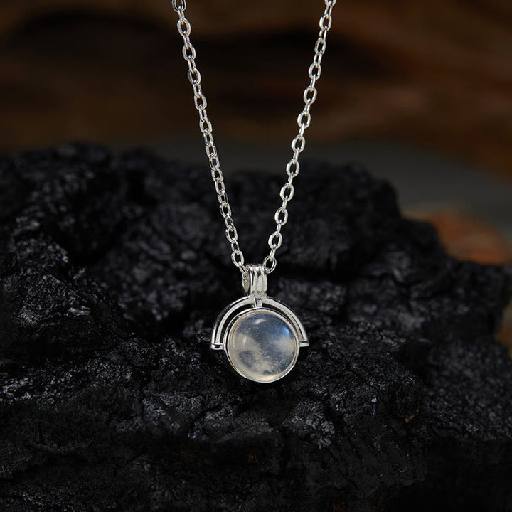 Collier pendentif en argent sterling 925 Buddha Stones , agate rouge, œil de tigre, aigue-marine et pierre de lune