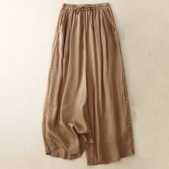 Pantalon large en coton avec cordon de serrage et broderie Buddha Stones Commute pour femme, longueur cheville, avec poches - Pérou - US8-10，UK/AU12-14，EU40-42 (2XL) - image 20